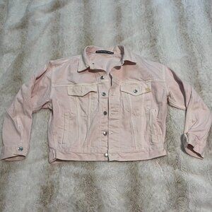 Alexander Wang "Game" Denim Jacket in baby pink XS